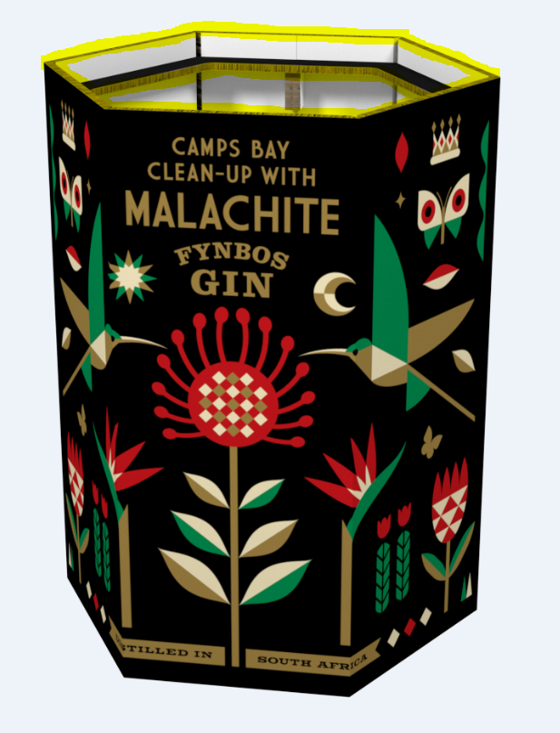 Malachite Gin Hex Recycling Bin